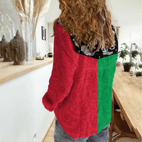 Vanuatu Cowboy Women Casual Shirt Cowboy Symbols Split Stylized - Polynesian Pride