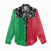 Vanuatu Cowboy Women Casual Shirt Cowboy Symbols Split Stylized - Polynesian Pride