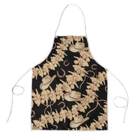Vanuatu Cowboy Apron Seamless Straw Hats Hibiscus LT14 Black - Polynesian Pride