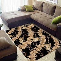 Vanuatu Cowboy Area Rug Seamless Straw Hats Hibiscus - Polynesian Pride