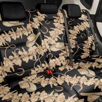 Vanuatu Cowboy Back Car Seat Cover Seamless Straw Hats Hibiscus - Polynesian Pride