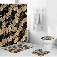 Vanuatu Cowboy Bathroom Set Seamless Straw Hats Hibiscus - Polynesian Pride