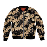 Vanuatu Cowboy Bomber Jacket Seamless Straw Hats Hibiscus LT14 Unisex Black - Polynesian Pride