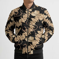 Vanuatu Cowboy Bomber Puffer Jacket Seamless Straw Hats Hibiscus LT14 - Polynesian Pride