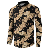 Vanuatu Cowboy Button Sweatshirt Seamless Straw Hats Hibiscus LT14 - Polynesian Pride
