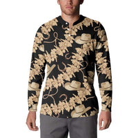 Vanuatu Cowboy Button Sweatshirt Seamless Straw Hats Hibiscus LT14 - Polynesian Pride