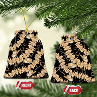 Vanuatu Cowboy Ceramic Ornament Seamless Straw Hats Hibiscus LT14 Bell Flake Black - Polynesian Pride