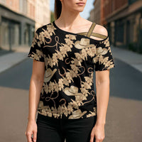 Vanuatu Cowboy Cross Shoulder Shirt Seamless Straw Hats Hibiscus LT14 - Polynesian Pride