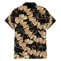 Vanuatu Cowboy Family Matching Short Sleeve Bodycon Dress and Hawaiian Shirt Seamless Straw Hats Hibiscus - Polynesian Pride