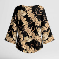 Vanuatu Cowboy Kimono Sleeve Blouse Seamless Straw Hats Hibiscus LT14 - Polynesian Pride
