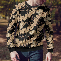 Vanuatu Cowboy Ugly Christmas Sweater Seamless Straw Hats Hibiscus - Polynesian Pride