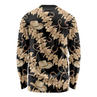 Vanuatu Cowboy Long Sleeve Shirt Seamless Straw Hats Hibiscus LT14 - Polynesian Pride