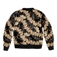 Vanuatu Cowboy Sleeve Zip Bomber Jacket Seamless Straw Hats Hibiscus - Polynesian Pride