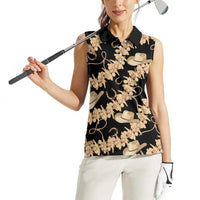 Vanuatu Cowboy Women Sleeveless Polo Shirt Seamless Straw Hats Hibiscus LT14 - Polynesian Pride