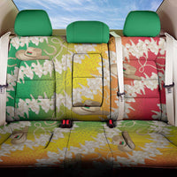 Vanuatu Cowboy Back Car Seat Cover Straw Hats Hibiscus With Sand Drawing - Polynesian Pride