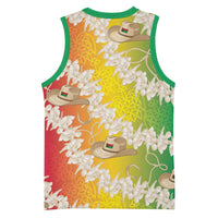 Vanuatu Cowboy Basketball Jersey Straw Hats Hibiscus With Sand Drawing LT14 - Polynesian Pride