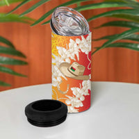 Vanuatu Cowboy 4 in 1 Can Cooler Tumbler Straw Hats Hibiscus With Sand Drawing - Polynesian Pride