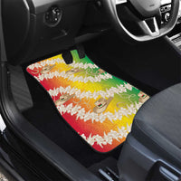 Vanuatu Cowboy Car Mats Straw Hats Hibiscus With Sand Drawing - Polynesian Pride