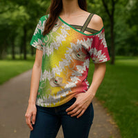Vanuatu Cowboy Cross Shoulder Shirt Straw Hats Hibiscus With Sand Drawing LT14 - Polynesian Pride