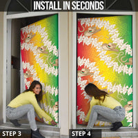 Vanuatu Cowboy Door Cover Straw Hats Hibiscus With Sand Drawing - Polynesian Pride