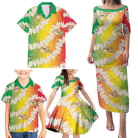 Vanuatu Cowboy Family Matching Puletasi and Hawaiian Shirt Straw Hats Hibiscus With Sand Drawing - Polynesian Pride