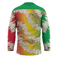 Vanuatu Cowboy Hockey Jersey Straw Hats Hibiscus With Sand Drawing LT14 - Polynesian Pride