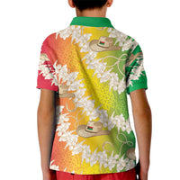 Vanuatu Cowboy Kid Polo Shirt Straw Hats Hibiscus With Sand Drawing - Polynesian Pride