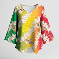 Vanuatu Cowboy Kimono Sleeve Blouse Straw Hats Hibiscus With Sand Drawing LT14 Female Reggae - Polynesian Pride