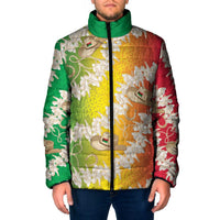Vanuatu Cowboy Padded Jacket Straw Hats Hibiscus With Sand Drawing LT14 Men Reggae - Polynesian Pride
