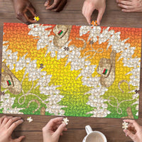 Vanuatu Cowboy Puzzle Straw Hats Hibiscus With Sand Drawing LT14 - Polynesian Pride