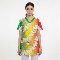 Vanuatu Cowboy Scrub Top Straw Hats Hibiscus With Sand Drawing LT14 - Polynesian Pride