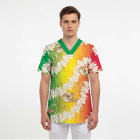 Vanuatu Cowboy Scrub Top Straw Hats Hibiscus With Sand Drawing LT14 - Polynesian Pride