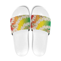Vanuatu Cowboy Slide Sandals Straw Hats Hibiscus With Sand Drawing LT14 Reggae - Polynesian Pride