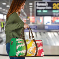 Vanuatu Cowboy Travel Bag Straw Hats Hibiscus With Sand Drawing - Polynesian Pride