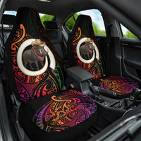 Vanuatu Boar Cowboy Car Seat Cover Tusk Gradient Polynesian Pattern LT14 One Size Black - Polynesian Pride