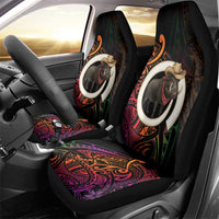 Vanuatu Boar Cowboy Car Seat Cover Tusk Gradient Polynesian Pattern LT14 - Polynesian Pride
