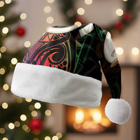Vanuatu Boar Cowboy Christmas Santa Hat Tusk Gradient Polynesian Pattern - Polynesian Pride