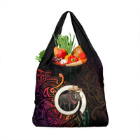 Vanuatu Boar Cowboy Grocery Bag Tusk Gradient Polynesian Pattern LT14 1-pack One Size Black - Polynesian Pride