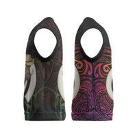 Vanuatu Boar Cowboy Christmas Knitted V-Neck Vest Tusk Gradient Polynesian Pattern LT14 - Polynesian Pride