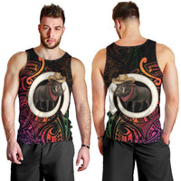 Vanuatu Boar Cowboy Men Tank Top Tusk Gradient Polynesian Pattern - Polynesian Pride