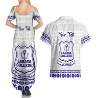 Personalised Fiji Labasa College Couples Matching Summer Maxi Dress and Hawaiian Shirt Fijian Tapa Pattern LT14 - Polynesian Pride