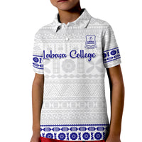 Personalised Fiji Labasa College Kid Polo Shirt Fijian Tapa Pattern LT14 Kid White - Polynesian Pride