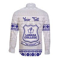Personalised Fiji Labasa College Long Sleeve Button Shirt Fijian Tapa Pattern LT14 - Polynesian Pride