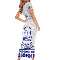 Personalised Fiji Labasa College Short Sleeve Bodycon Dress Fijian Tapa Pattern LT14 - Polynesian Pride