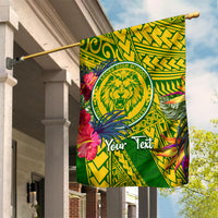 Personalised Leone High School Garden Flag American Samoa Schools Polynesian Tropical Flowers LT14 House Flag Green - Polynesian Pride
