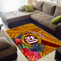 Personalised Tafuna High School Area Rug American Samoa Schools Polynesian Tropical Flowers LT14 - Polynesian Pride