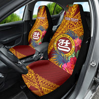 Personalised Tafuna High School Car Seat Cover American Samoa Schools Polynesian Tropical Flowers LT14 - Polynesian Pride