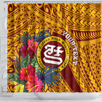 Personalised Tafuna High School Shower Curtain American Samoa Schools Polynesian Tropical Flowers LT14 - Polynesian Pride