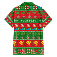 Personalised Hawaii Christmas Family Matching Off Shoulder Long Sleeve Dress and Hawaiian Shirt Mele Kalikimaka LT14 - Polynesian Pride