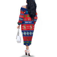 Personalised Guam Christmas Family Matching Off Shoulder Long Sleeve Dress and Hawaiian Shirt Felis Pasgua LT14 - Polynesian Pride